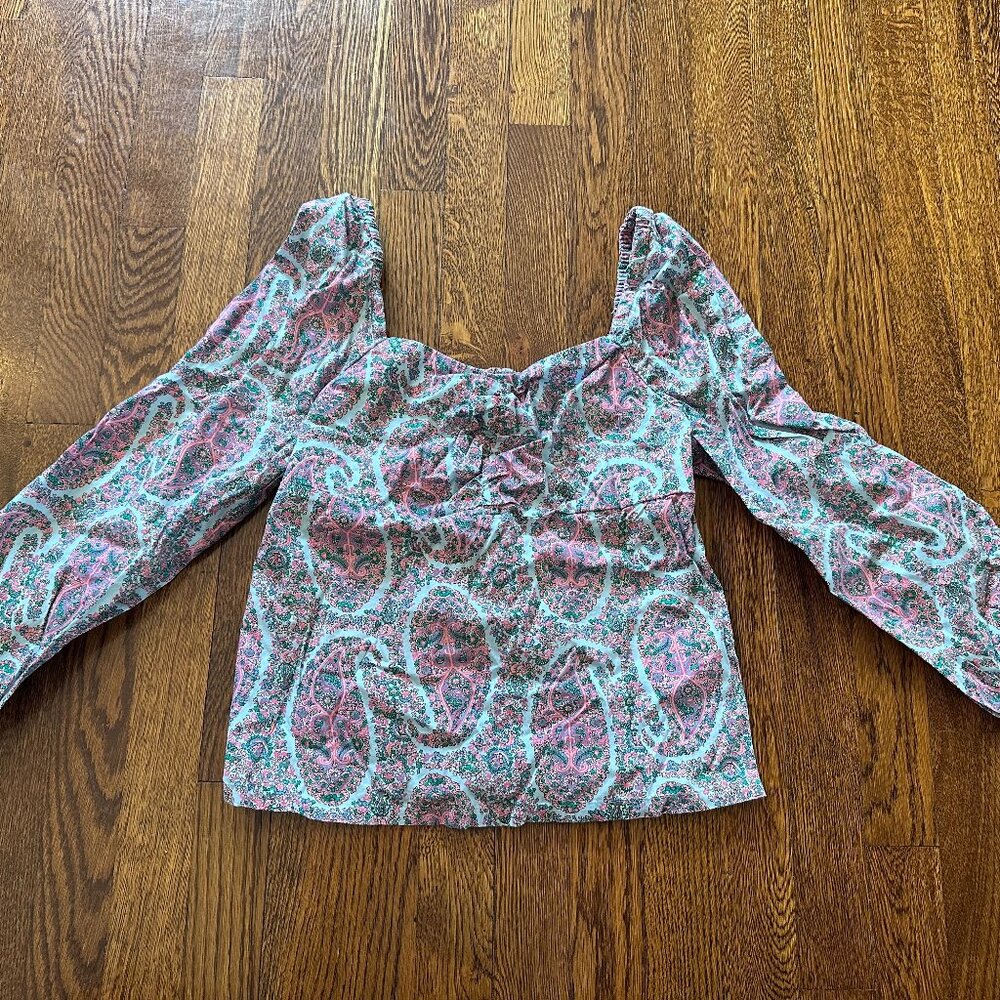 J. Crew Factory Womens Top with Smocked Back